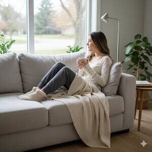 BKE Scoop Neck Floral Off White Jacquard Top Size Large